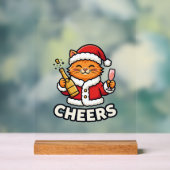 Weihnachtskatze Prostet Vektordesign Acrylschild (Neutral)