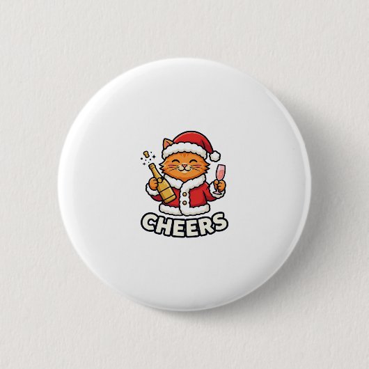 Weihnachtskatze Prostet Vektordesign Button (Vorderseite)