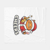 Weihnachtskatze Prostet Vektordesign Fleecedecke (Vorderseite (Horizontal))