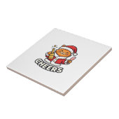 Weihnachtskatze Prostet Vektordesign Fliese (Seite)