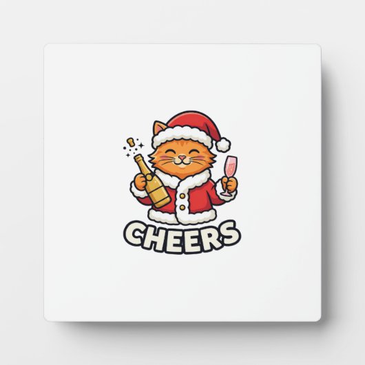 Weihnachtskatze Prostet Vektordesign Fotoplatte (Vorderseite)