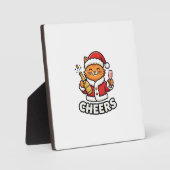 Weihnachtskatze Prostet Vektordesign Fotoplatte (Vorderseite)