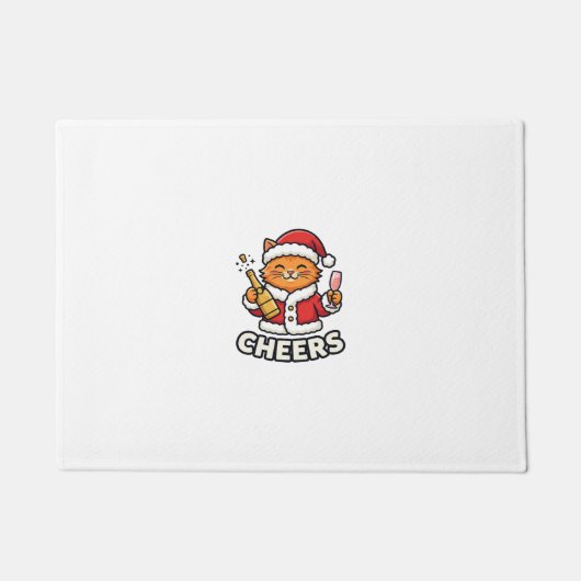 Weihnachtskatze Prostet Vektordesign Fußmatte (Vorderseite)