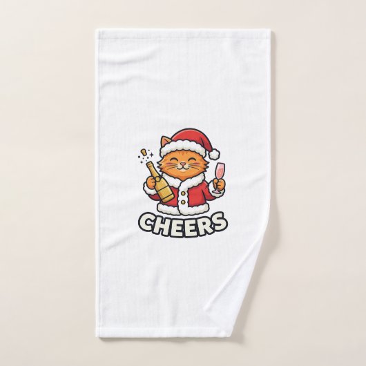 Weihnachtskatze Prostet Vektordesign Handtuch (Handtuch)