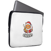 Weihnachtskatze Prostet Vektordesign Laptopschutzhülle (Vorne Rechts)