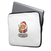 Weihnachtskatze Prostet Vektordesign Laptopschutzhülle (Vorderseite Links)
