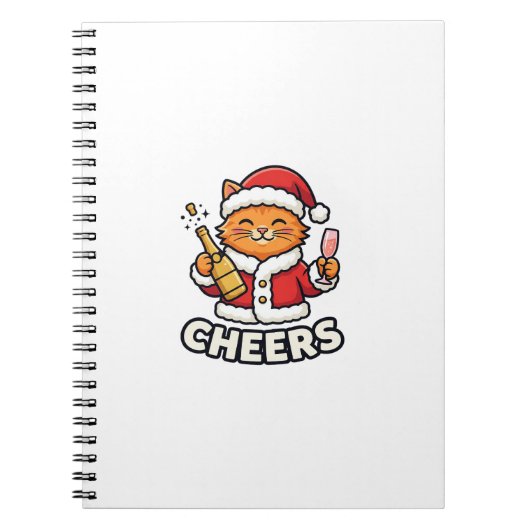 Weihnachtskatze Prostet Vektordesign Notizblock (Vorderseite)