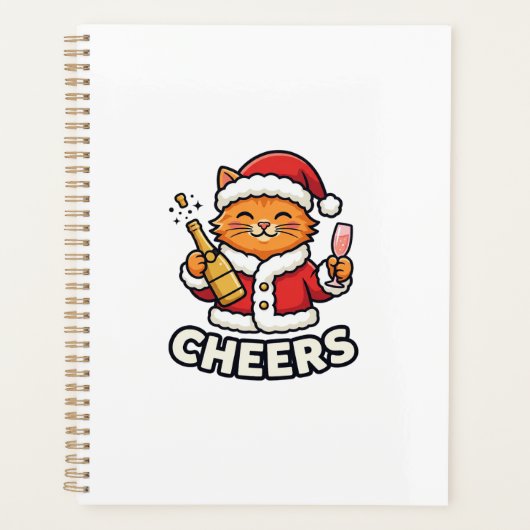 Weihnachtskatze Prostet Vektordesign Planer (Vorderseite)