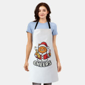 Weihnachtskatze Prostet Vektordesign Schürze (Getragen)