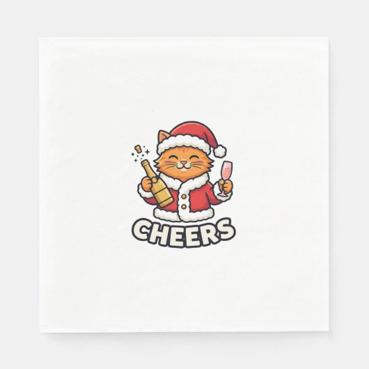 Weihnachtskatze Prostet Vektordesign Serviette (Vorderseite)