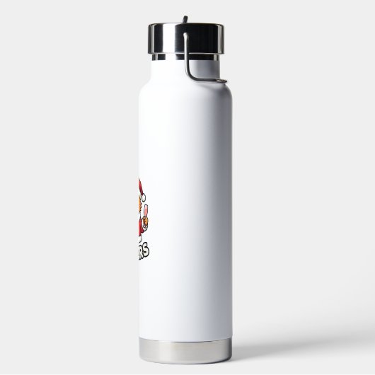 Weihnachtskatze Prostet Vektordesign Trinkflasche (Links)