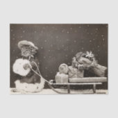 Weihnachtskatze Pulling a Sled of Presents Seidenpapier (Vorderseite)