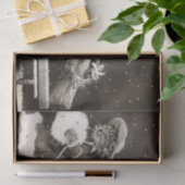 Weihnachtskatze Pulling a Sled of Presents Seidenpapier (Geschenk)