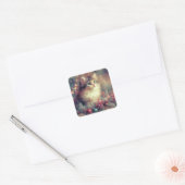 Weihnachtskatze Quadratischer Aufkleber (Umschlag)