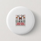 Weihnachtskatze Reindeer Ugly Christmas Sweater T- Button (Vorderseite)