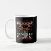 Weihnachtskatze Reindeer Ugly Christmas Sweater T- Kaffeetasse (Links)