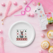 Weihnachtskatze Reindeer Ugly Christmas Sweater T- Pappteller (Party)