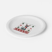 Weihnachtskatze Reindeer Ugly Christmas Sweater T- Pappteller (Schrägansicht)