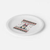 Weihnachtskatze Reindeer Ugly Christmas Sweater T- Pappteller (Schrägansicht)