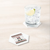 Weihnachtskatze Reindeer Ugly Christmas Sweater T- Untersetzer (Vor Ort)