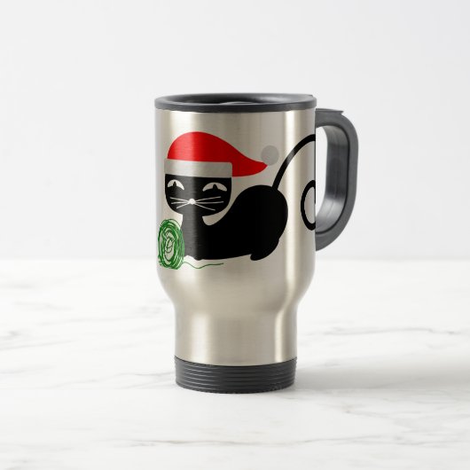 Weihnachtskatze Reisebecher (VorderseiteRechts)