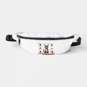 Weihnachtskatze Rentier hässliches Weihnachts-Shir Bauchtasche