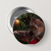Weihnachtskatze repariert Tannenbaum Pin Rückseite Button (Vorne & Hinten)
