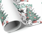 Weihnachtskatze Retro Dies ist die Jahreszeit Meow Geschenkpapier (Rolleneckpunkt)