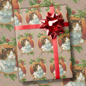 Weihnachtskatze Retro Holiday Wrapping Papier Geschenkpapier