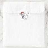 Weihnachtskatze Runder Aufkleber (Tasche)