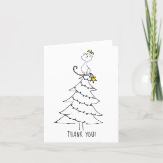Weihnachtskatze sagt Dankeschön-Karte Dankeskarte