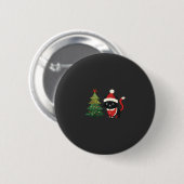 Weihnachtskatze Santa Baum Vektor Button (Vorne & Hinten)
