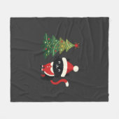 Weihnachtskatze Santa Baum Vektor Fleecedecke (Vorderseite (Horizontal))