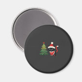 Weihnachtskatze Santa Baum Vektor Magnet (Vorderseite/Rückseite)
