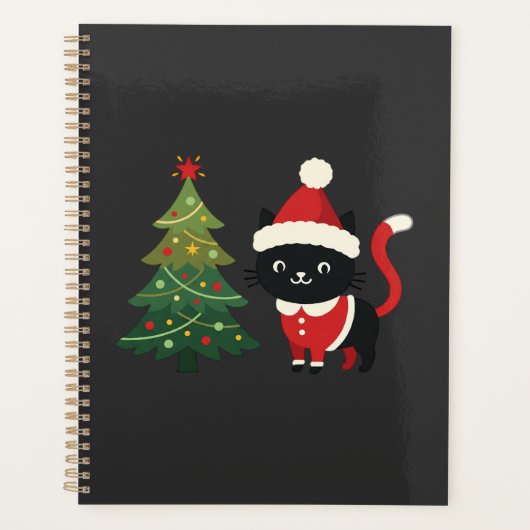 Weihnachtskatze Santa Baum Vektor Planer (Vorderseite)