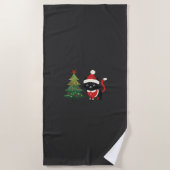 Weihnachtskatze Santa Baum Vektor Strandtuch (Vorderseite)
