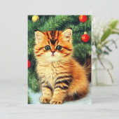 Weihnachtskatze Save The Date (Stehend Vorderseite)