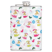 Weihnachtskatze schläft flachmann (Vorderseite)