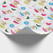 Weihnachtskatze schläft geschenkpapier (Ecke)