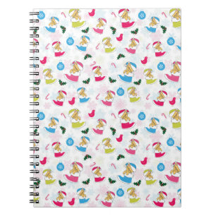 Weihnachtskatze schläft notizblock