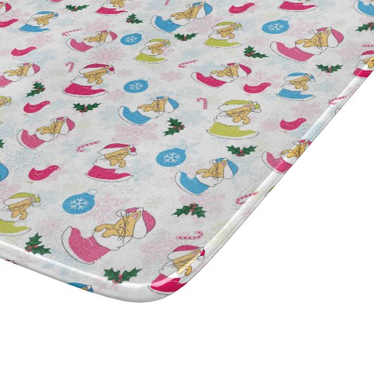 Weihnachtskatze schläft schneidebrett (Ecke)