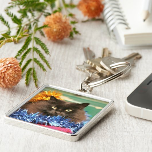 Weihnachtskatze Schlüsselanhänger (Seite)