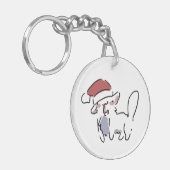 Weihnachtskatze Schlüsselanhänger (Vorderseite links)