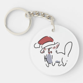 Weihnachtskatze Schlüsselanhänger