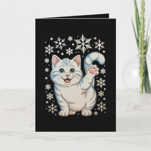 Weihnachtskatze Schneeflocken Kätzchen Schnee Urla Feiertagskarte