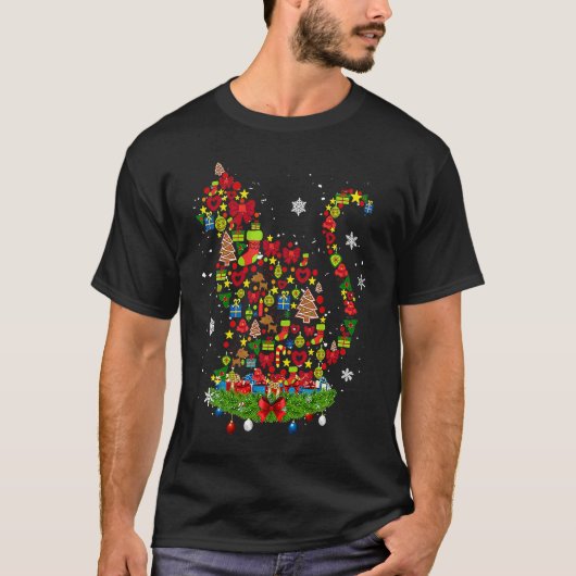 Weihnachtskatze Schweiß T-Shirt (Vorderseite)
