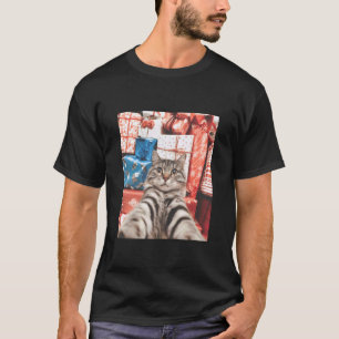 Weihnachtskatze Selfie-Geschenke Lustige Katze T-Shirt