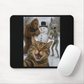 Weihnachtskatze Selfie mit Bigfoot Alien & Amp Mousepad (Mit Mouse)