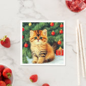Weihnachtskatze Serviette (Beispiel)