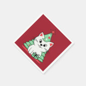 Weihnachtskatze Serviette (Ecke)